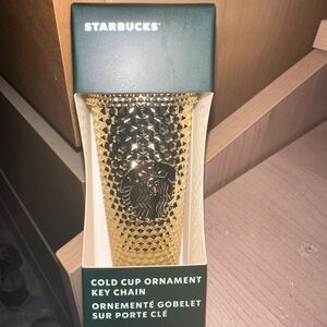 Gold Starbucks keychain